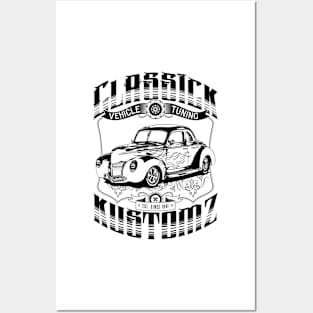 Hot Rod - Classic Kustomz (black) Posters and Art